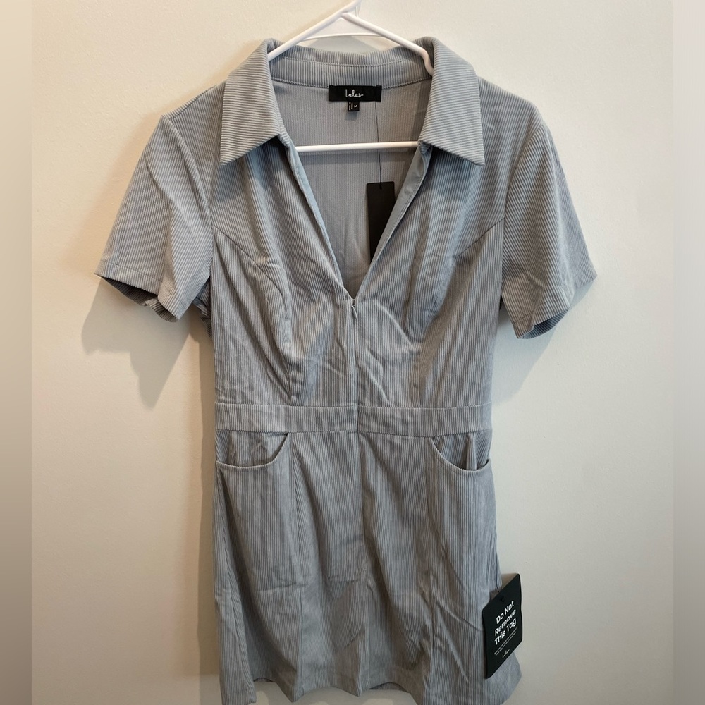 Lulus Light Blue corduroy Dress